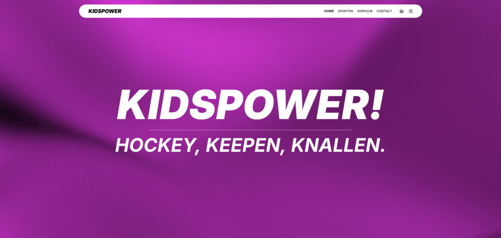 Website van KidsPower, ontworpen en gebouwd door WIJZR